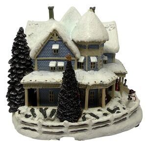 Hawthorne Village Holiday Bed and Breakfast Christmas House Blue Thomas Kinkade